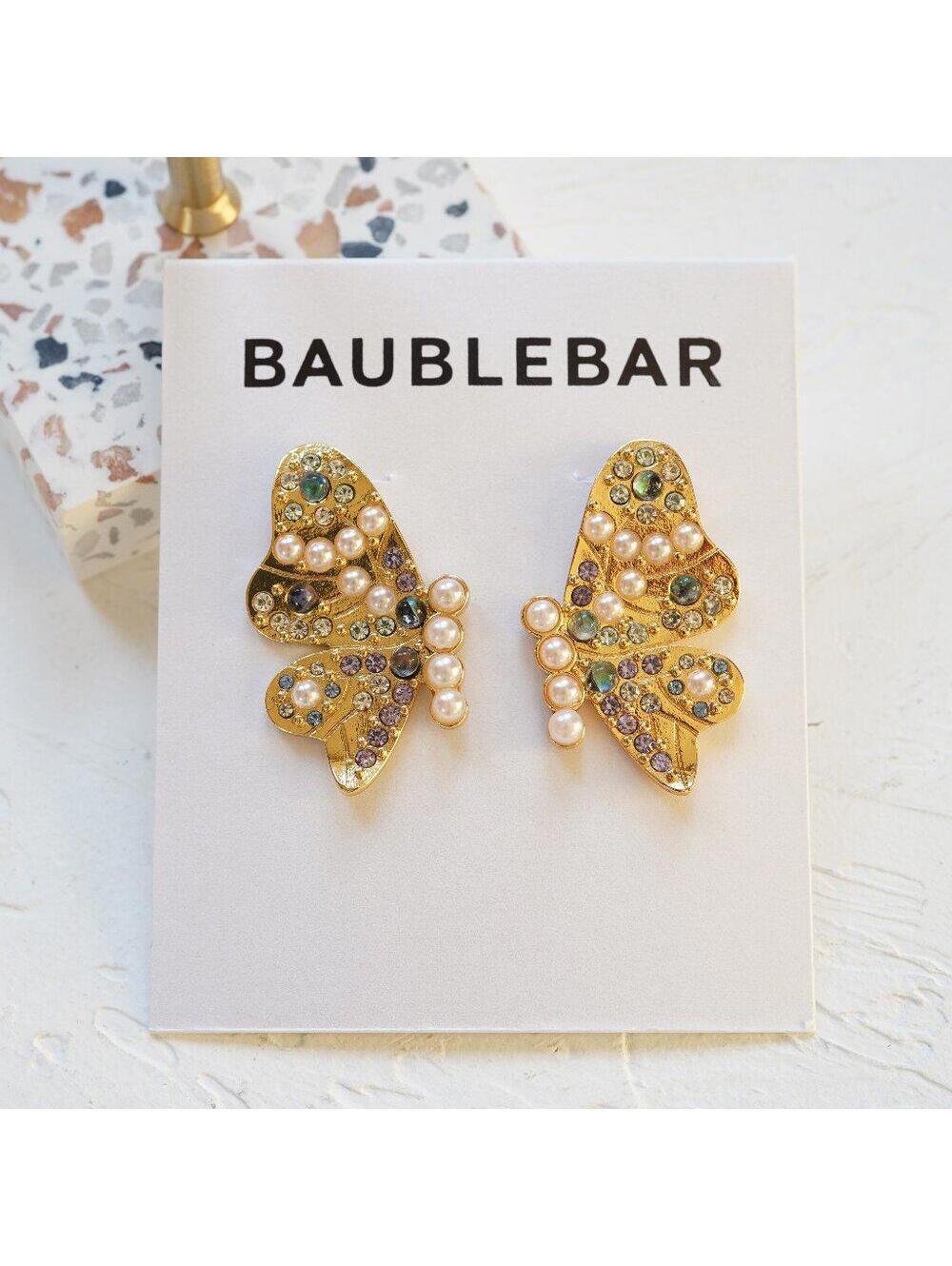 BaubleBar Lady Button Butterfly Stud Earrings
